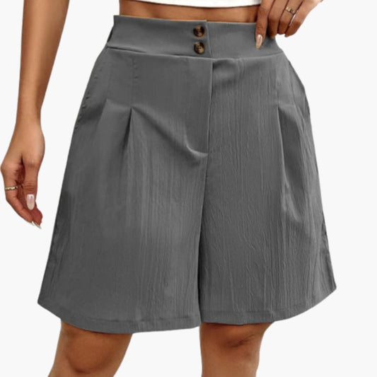 Women's Loose Fit Button Shorts - Fashinoza