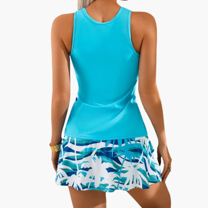 Women's Tankini Swimsuit Skirted Bust Support