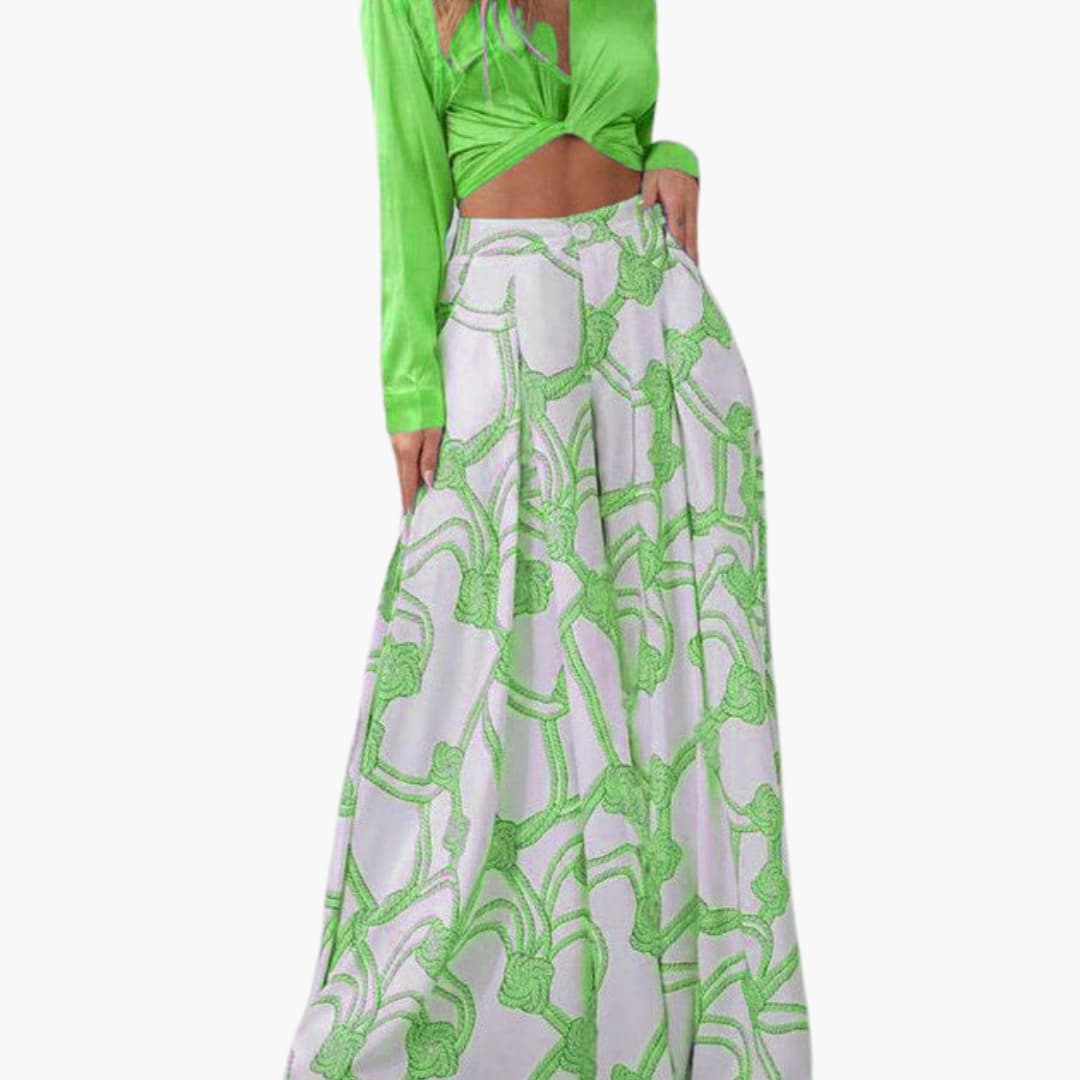 Women's Sleeveless Crop And Long Skirt Dress