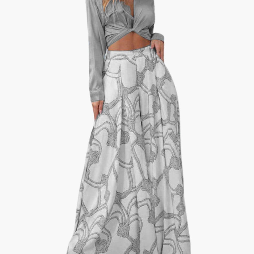Women's Sleeveless Crop And Long Skirt Dress