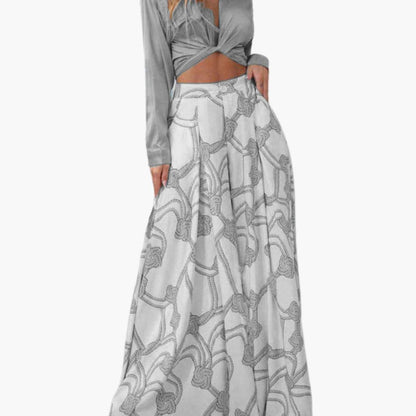 Women's Sleeveless Crop And Long Skirt Dress