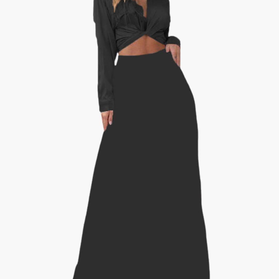 Women's Sleeveless Crop And Long Skirt Dress - Fashinoza