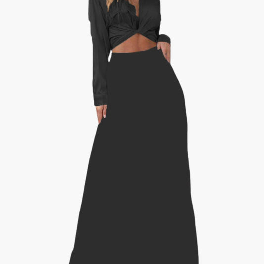 Women's Sleeveless Crop And Long Skirt Dress - Fashinoza