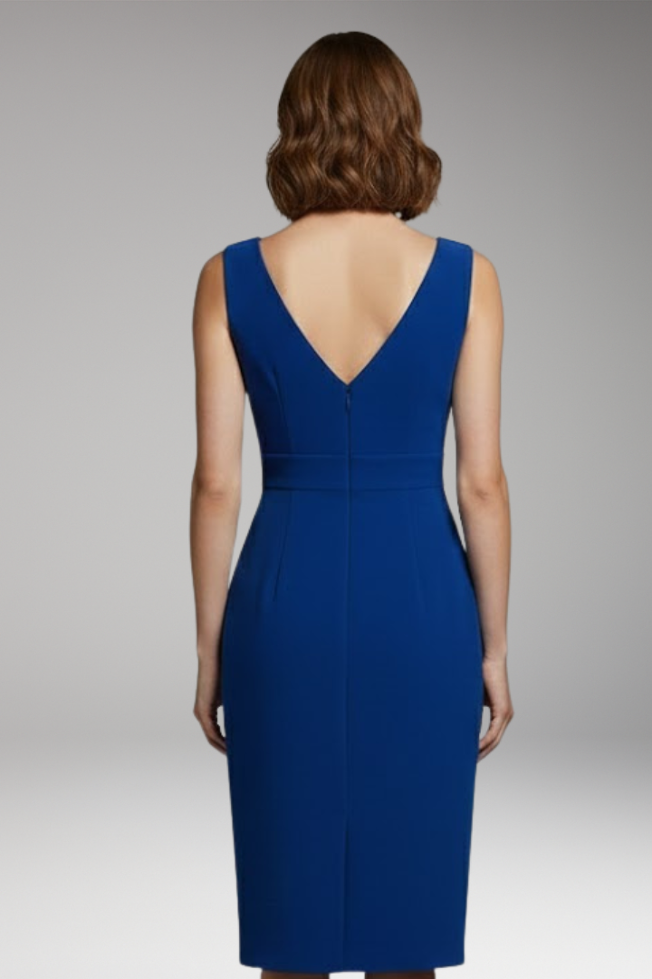 Women's Sleeveless High Waist Dress with Front Slit