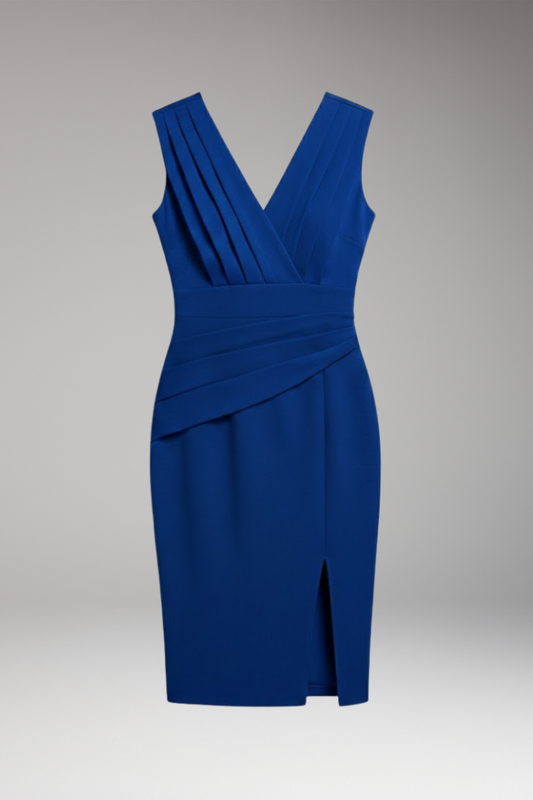Women's Sleeveless High Waist Dress with Front Slit - 
Fashinoza