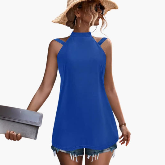Women's Sleeveless Tunic High Neck - Fashinoza