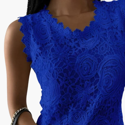 Women's Lace Blouse Mandarin Collar Floral Embroidery