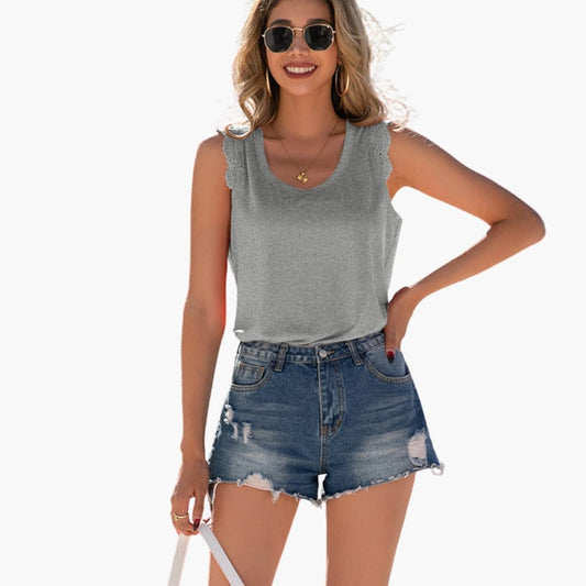 Women's Sleeveless Ruffle - Fashinoza