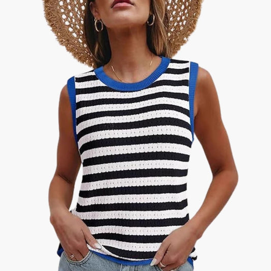 Women's Striped Knit Tank - Fashinoza