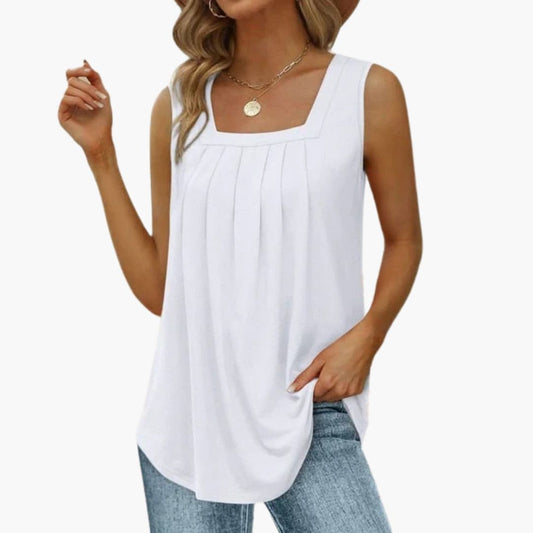 Women's Sleeveless Woven Hip Length Plain - Fashinoza