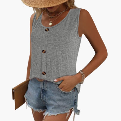Women's Sleeveless Casual Decorative Buttons