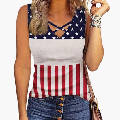 Women's Sleeveless Leopard Print V-Neck