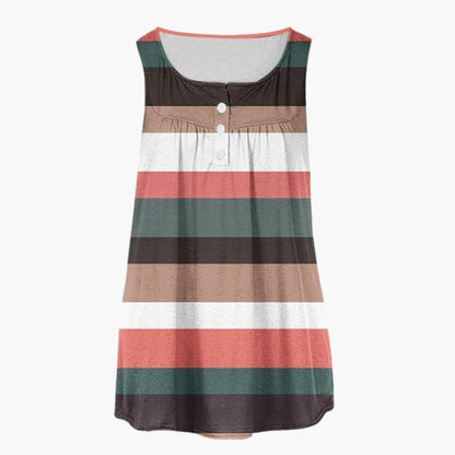 Women's Sleeveless V-Neck Striped Tunic