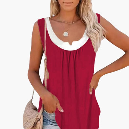 Women's V-Neck Sleeveless Rounded Hem