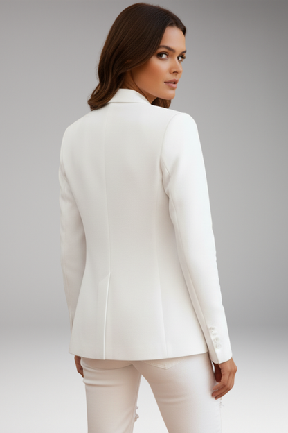 Women's Slim Fit Blazer Single Button Notched Lapel