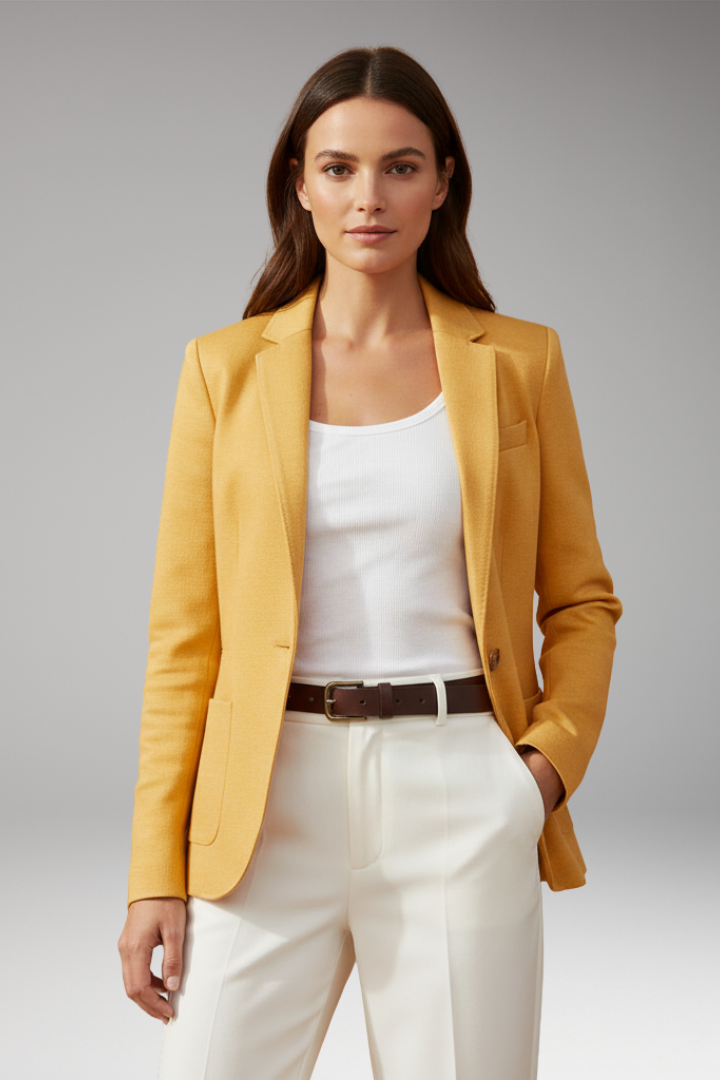 Women's Slim Fit Blazer Single Button Notched Lapel