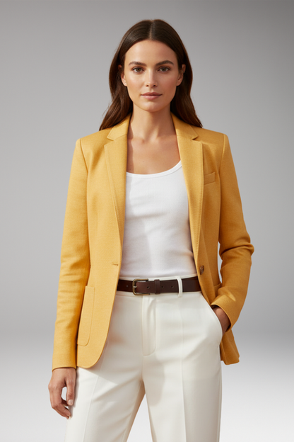 Women's Slim Fit Blazer Single Button Notched Lapel