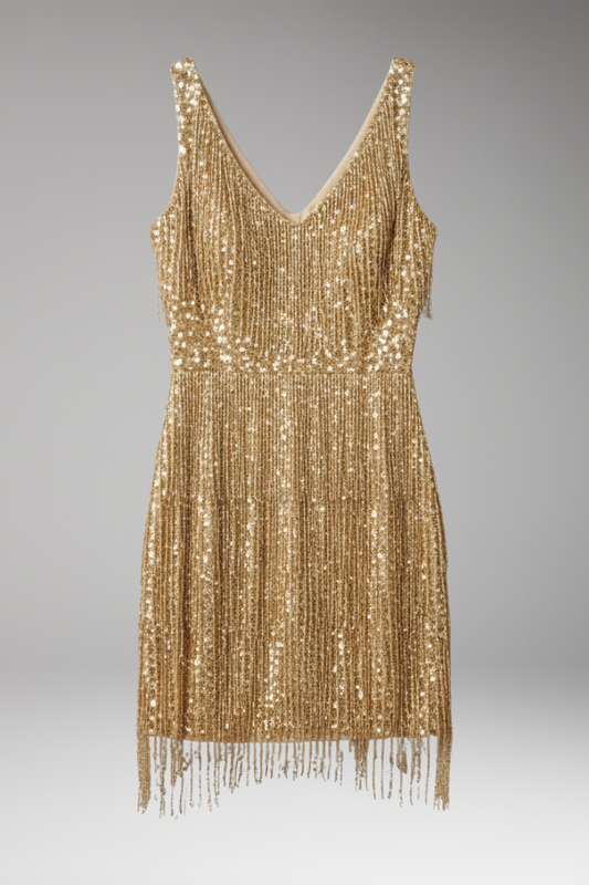 Women's Sequin Tassel Dress - 
Fashinoza