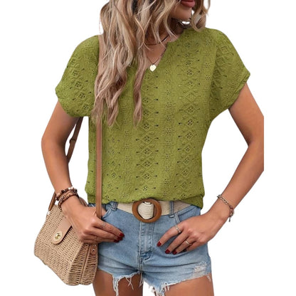 Women's Short Sleeve Embroidered T-Shirt