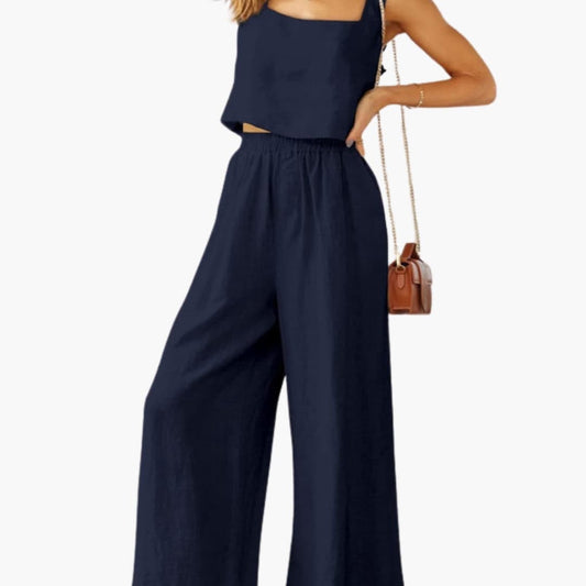 Women's Two Piece Crop Set - Fashinoza