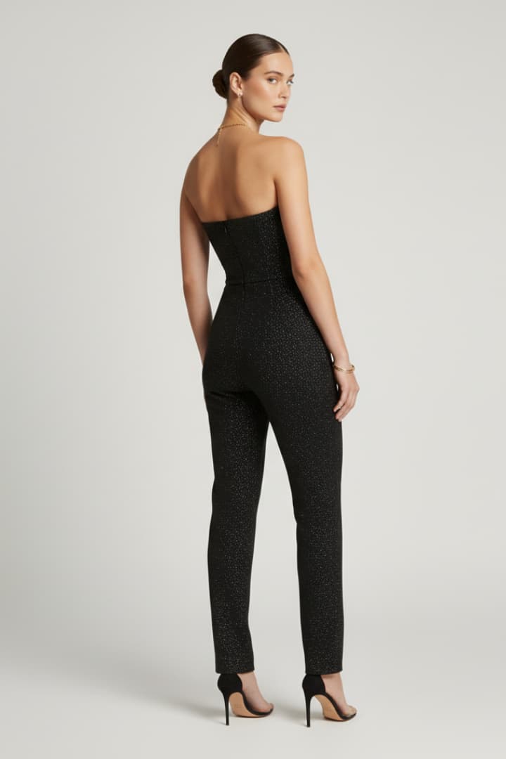 Women's Strapless Jumpsuit Straight Leg
