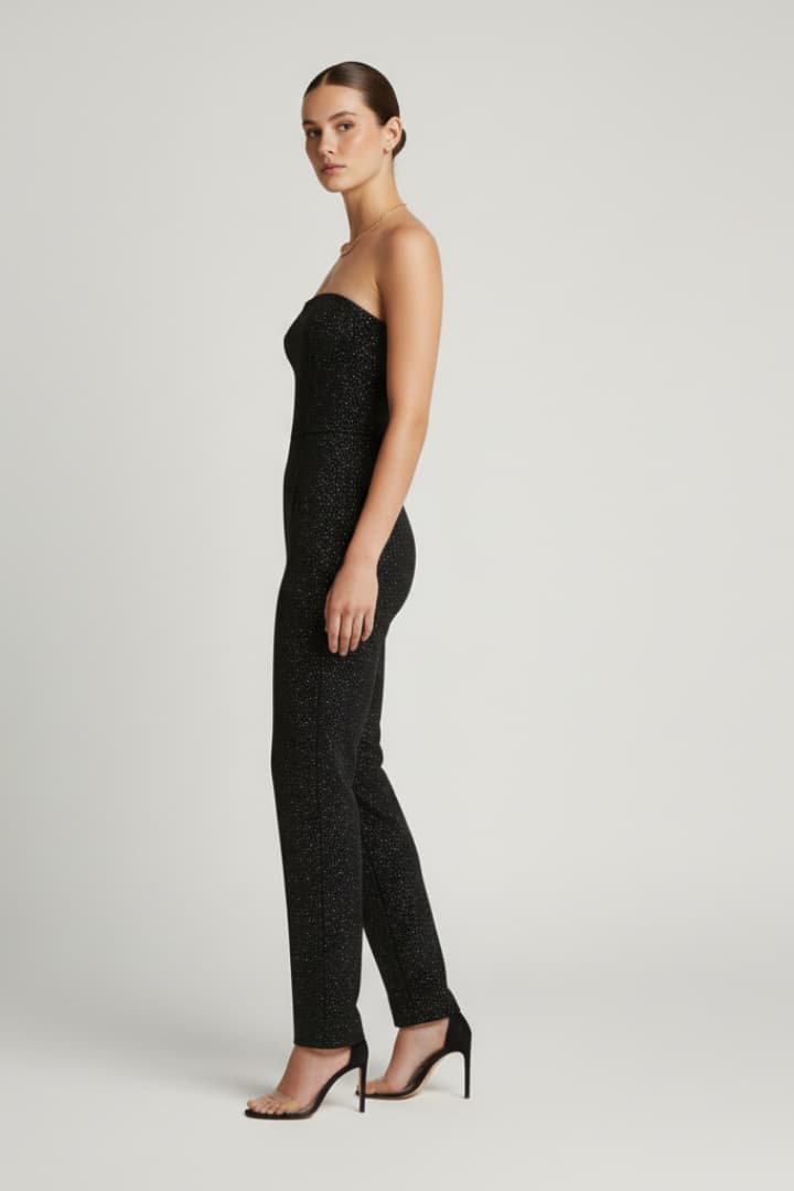 Women's Strapless Jumpsuit Straight Leg