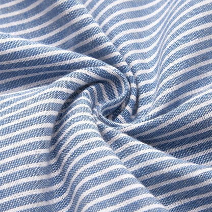 Women's Striped Midi Dress 3/4 Sleeve Button Front