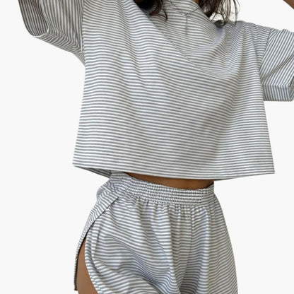 Women's Striped Two-Piece Outfit Set