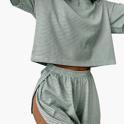 Women's Striped Two-Piece Outfit Set