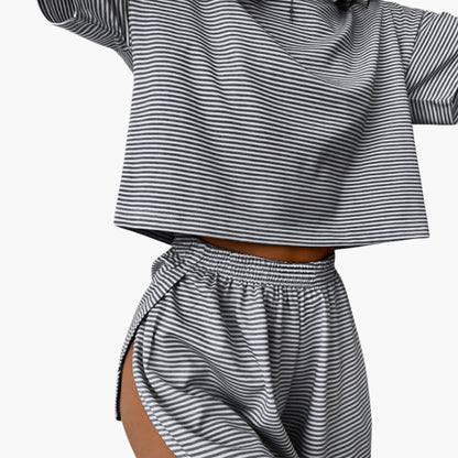 Women's Striped Two-Piece Outfit Set