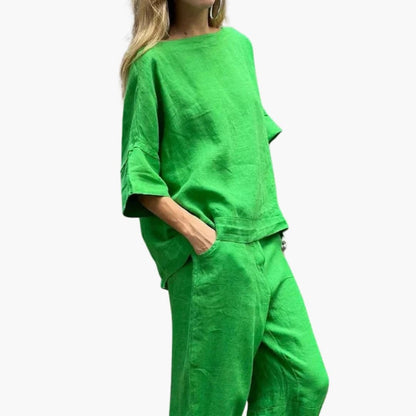 Women's Two-Piece Crop Set Cotton Casual