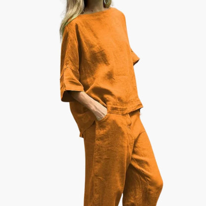 Women's Two-Piece Crop Set Cotton Casual