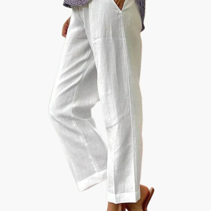 Women's Elastic Waist Loose Fit Summer Pants - Fashinoza