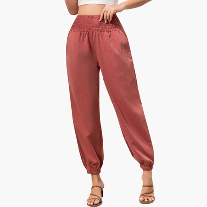 Women's Wide Leg Elastic Waist Pants - Fashinoza