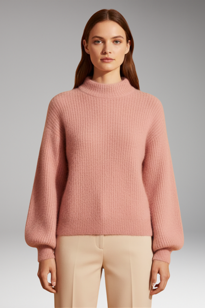 Women's High Neck Sweater Textured