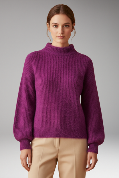 Women's High Neck Sweater Textured