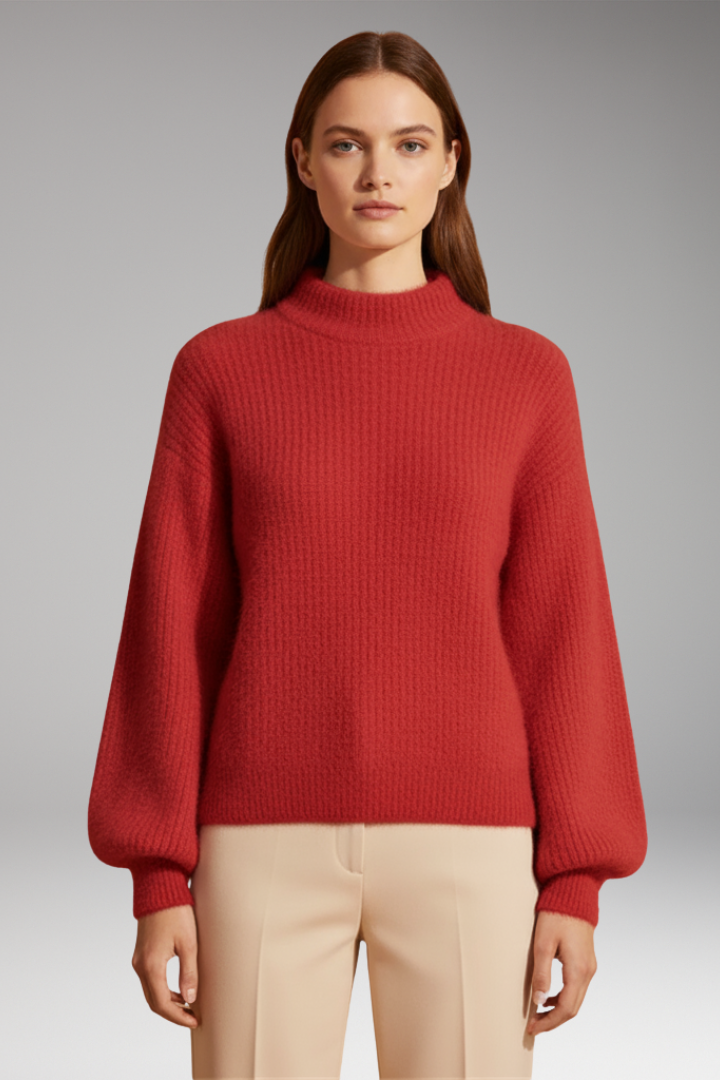 Women's High Neck Sweater Textured