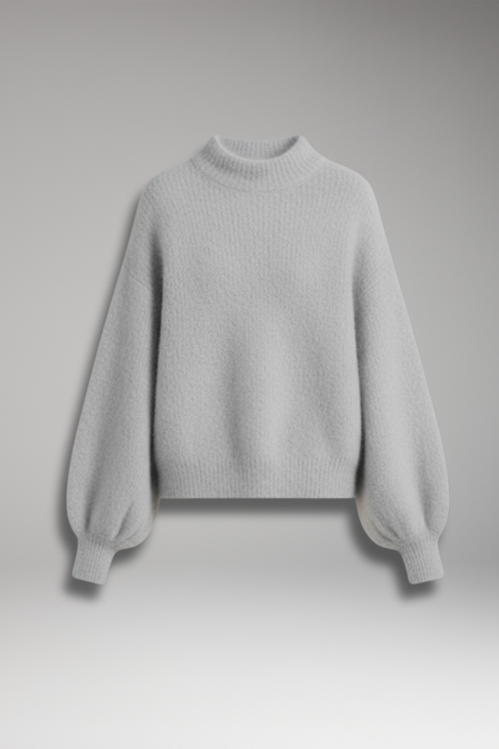 Women's High Neck Sweater Textured - 
Fashinoza