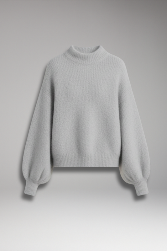 Women's High Neck Sweater Textured - 
Fashinoza