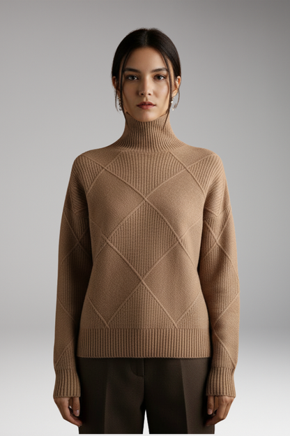 Women's High Neck Textured Sweater
