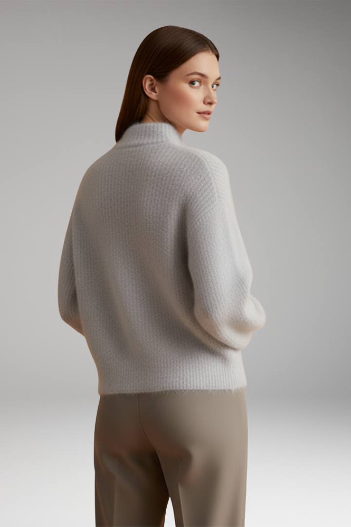 Women's High Neck Sweater Textured