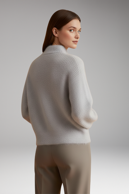Women's High Neck Sweater Textured