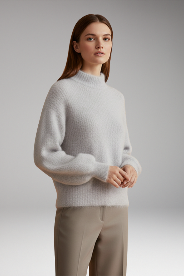 Women's High Neck Sweater Textured