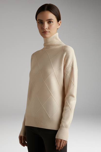 Women's High Neck Textured Sweater
