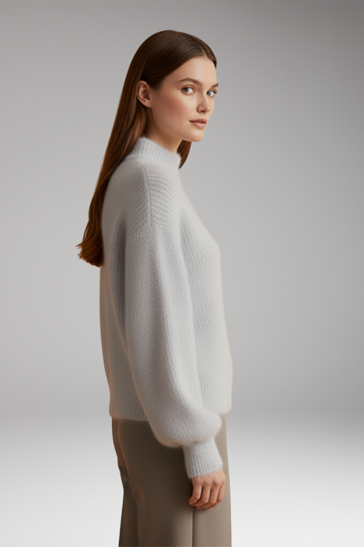 Women's High Neck Sweater Textured