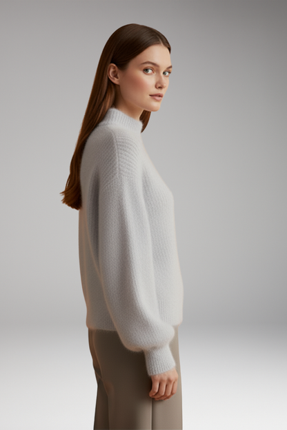 Women's High Neck Sweater Textured
