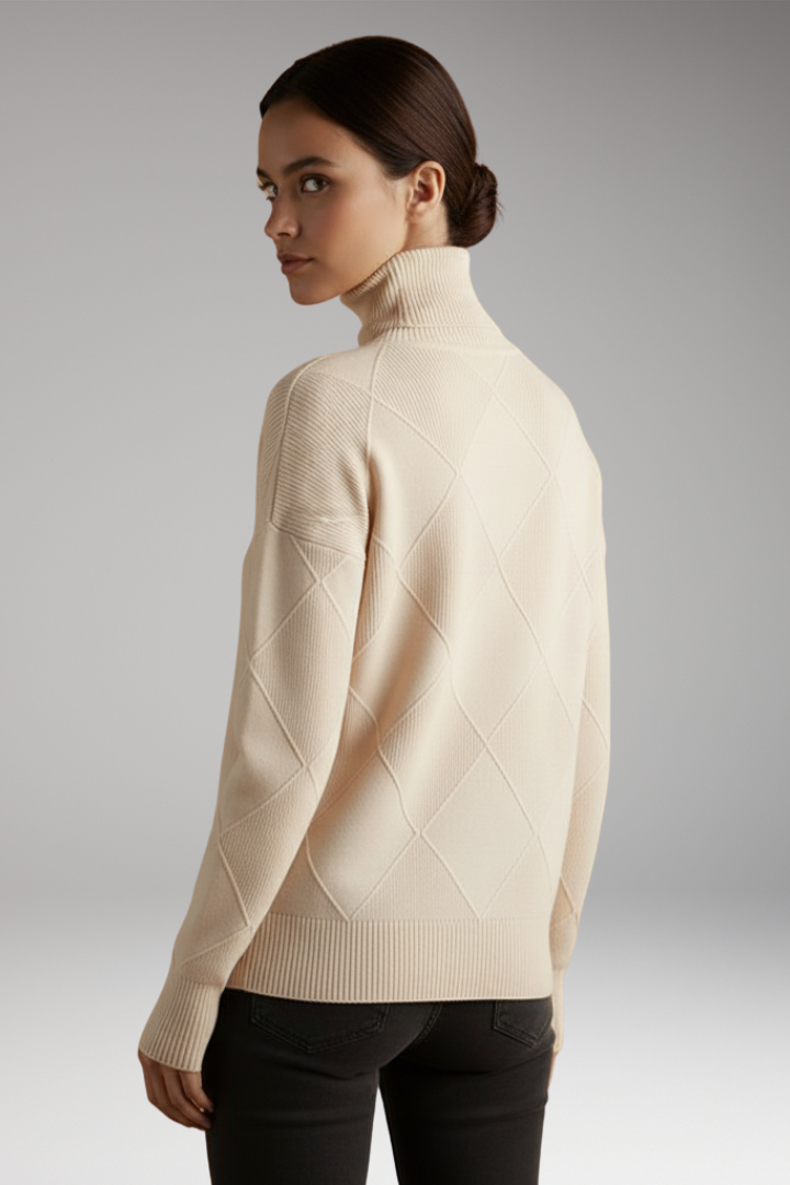 Women's High Neck Textured Sweater