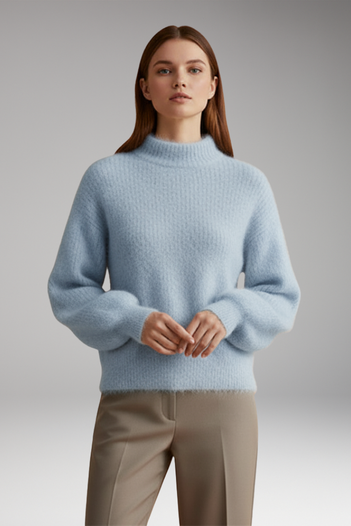 Women's High Neck Sweater Textured