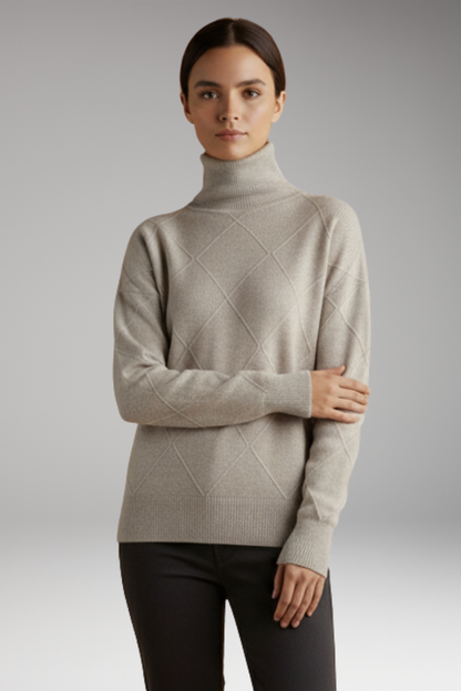 Women's High Neck Textured Sweater