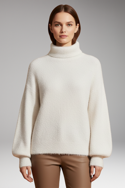 Women's High Neck Sweater Textured